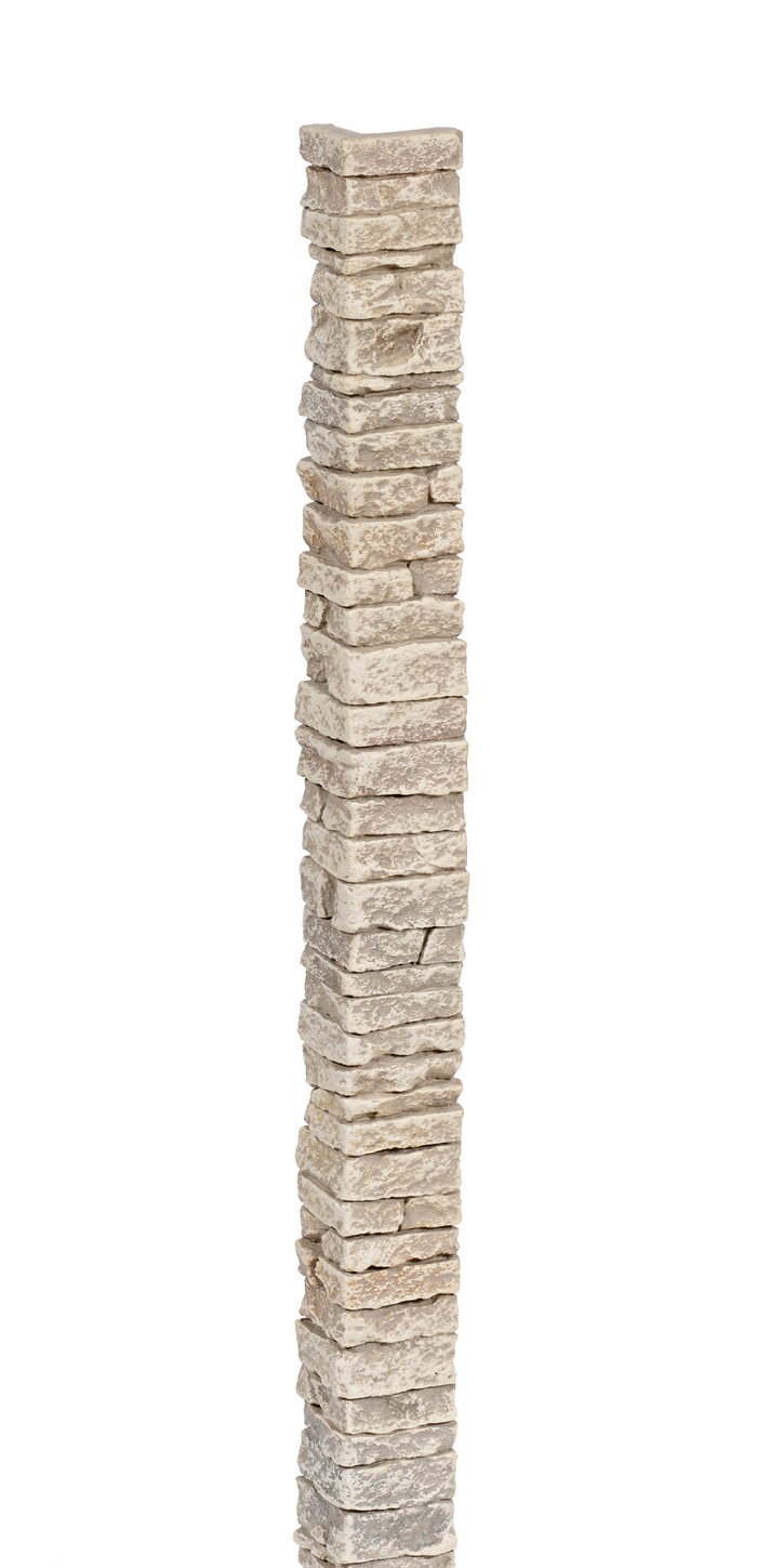 Stacked Stone Corner - Rose Frost